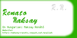 renato maksay business card