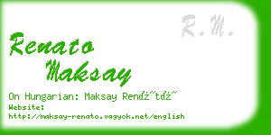 renato maksay business card